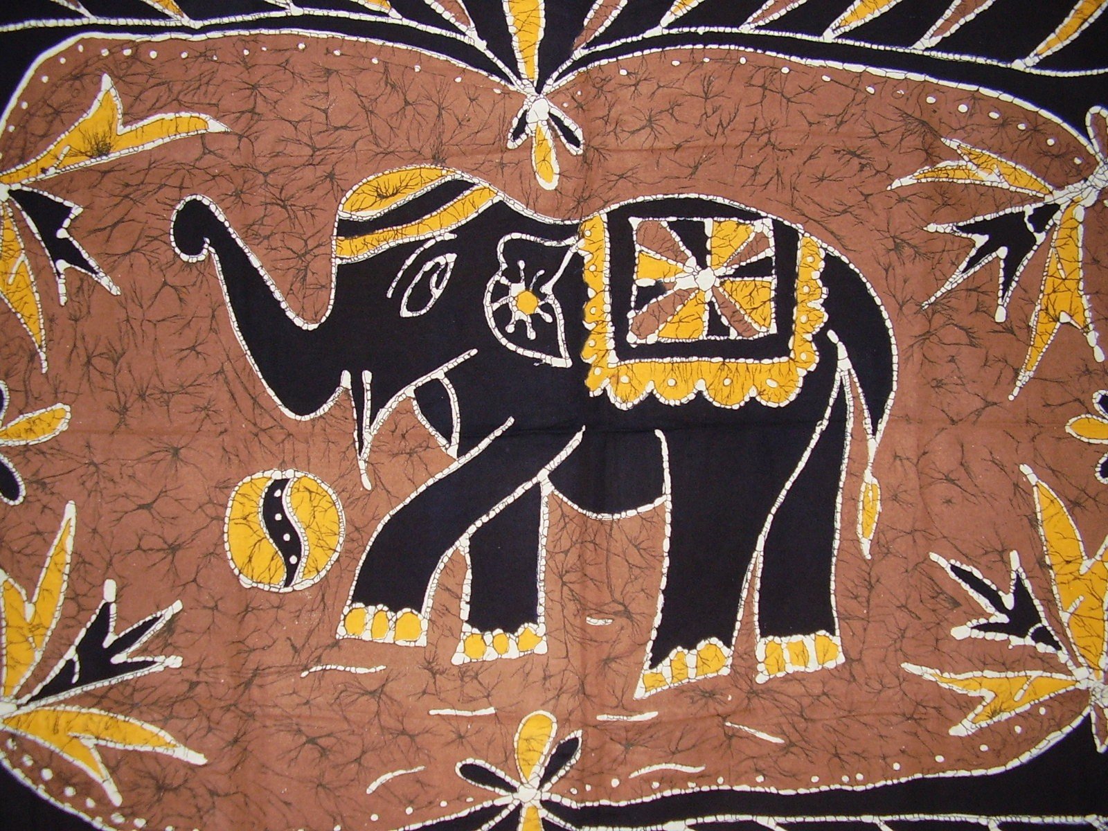 India Arts Lucky Batik Elephant Tapestry Cotton Bedspread 104