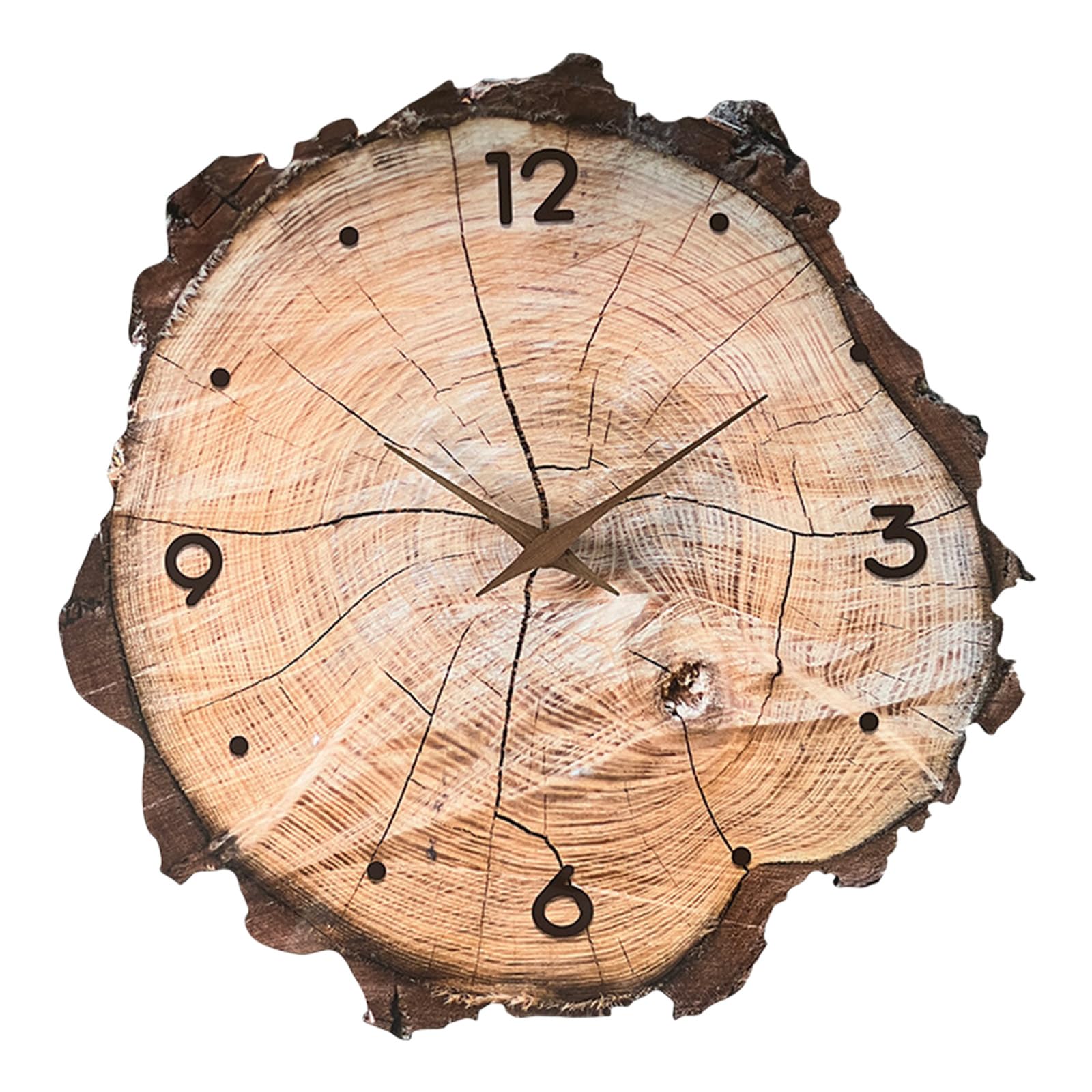NEWFT Farmhouses Wood Grains Annual Rings Wall Clock Quiet Quartzs Not Ticking Battery Operated for Living Room Decors Farmhouses Decors Clock
