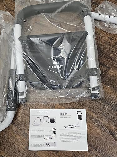 Miniatura 7 de Rieles de cama para adultos mayores, bastón de cama ajustable con bolsillo de almacenamiento y correa de fijación, rieles de asistencia de cama