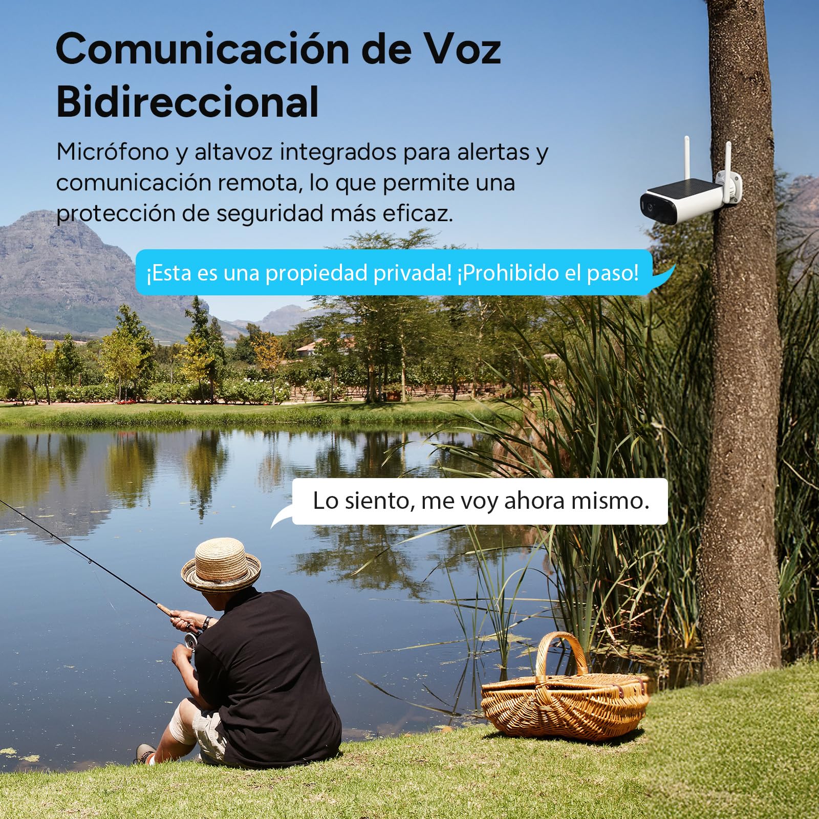 WOOX Cámara de Vigilancia 4G LTE Exterior sin WiFi, Cámara Solar Exterior 2K Inalámbrica sin WiFi, Visión Nocturna en Color, Ángulo 130°, Detección por IA, Local y en la Nube (Sin Tarjeta SIM)