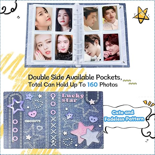Miniatura 3 de Kpop - Carpeta para tarjetas fotográficas Kpop sin PVC, carpeta A5 Kpop para tarjetas fotográficas, 160 bolsillos, gran capacidad, tamaño A5, 6