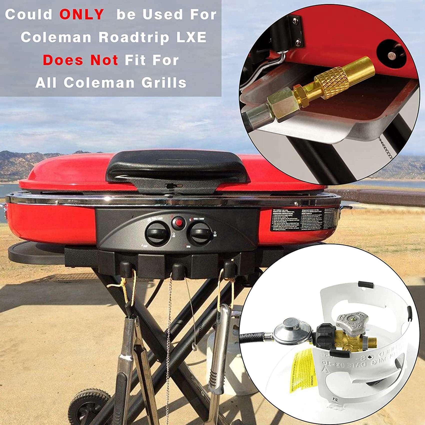 2 x adapter propanowy o długości 5 stóp i zestaw do grilla wycieczkowego, adapter propanowy QCC1 niskociśnieniowy