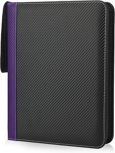 TCGURD 9 Pockets Trading Card Binder with Sleeves Card Organizer, 900 Double Sided Pocket PU Card Collection Binder, Baseball Binder,for Sports