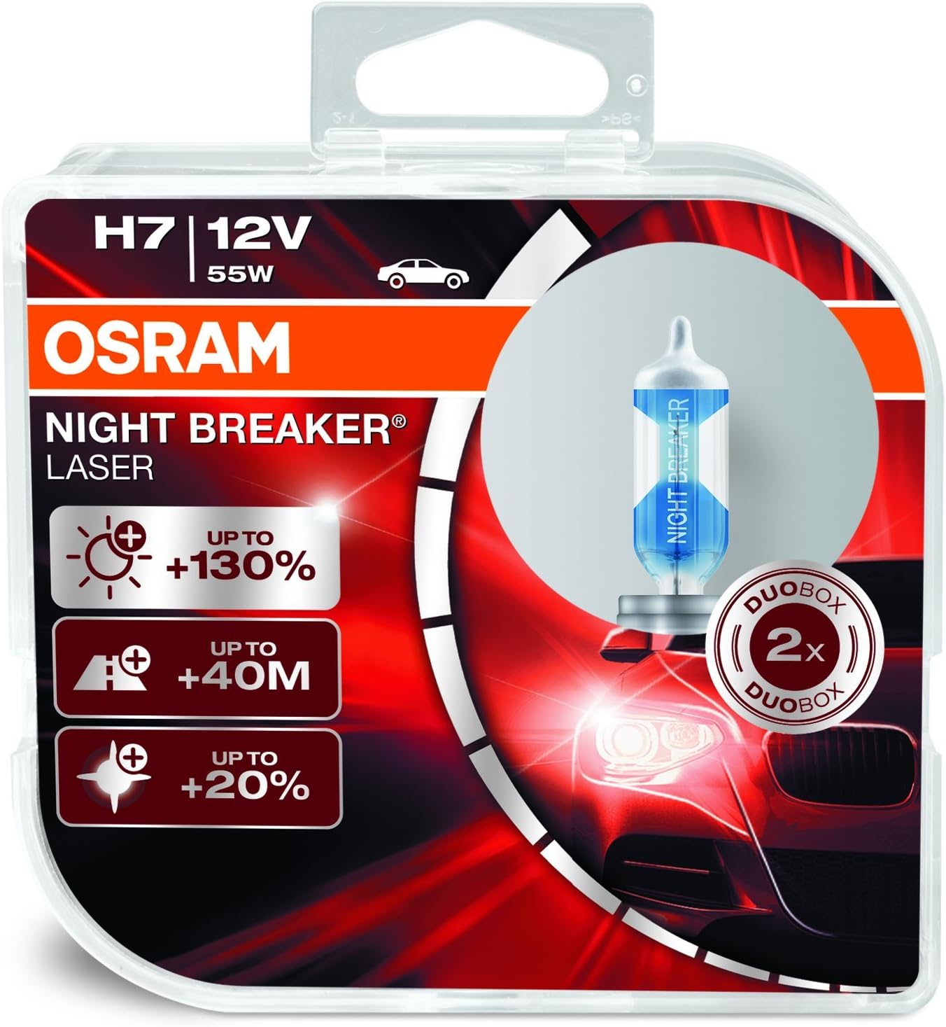 OSRAM NIGHT BREAKER 200, H7, +200% more brightness, halogen headlight ...