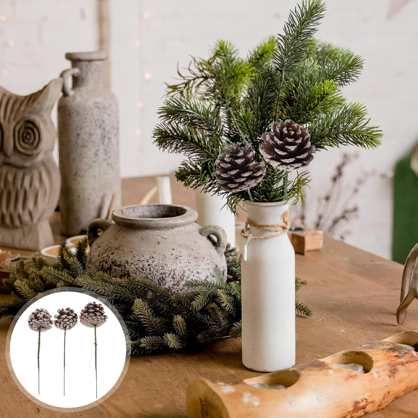Piñas Decorativas Naturales para Manualidades 30 Piezas, Surtido de Piñas de Pino (4-7 Cm), Adornos Rústicos para Guirnaldas y Arreglos, Adecuado para Fiestas y Decoración