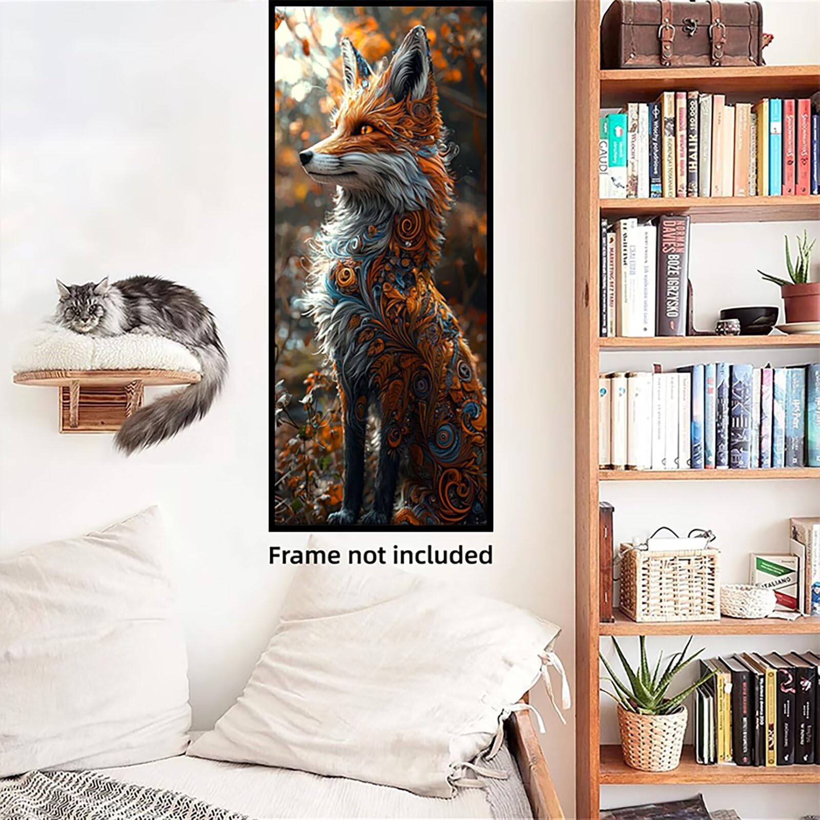 Wilk maluj według numerów dla dorosłych, rozmiar XXL 60 x 180 cm, zwierzęta 4 farby według numerów zestaw dla początkujących z 3 długopisami, zestawy do majsterkowania, kreatywne hobby dla dorosłych