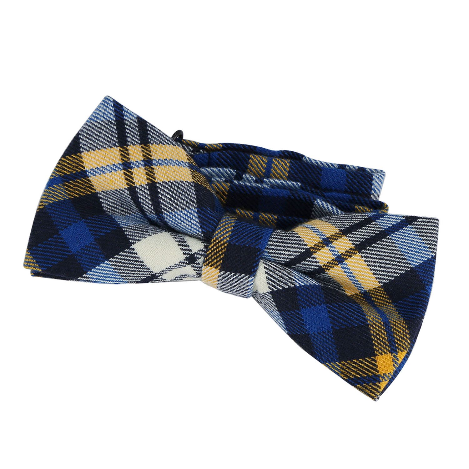 DonDon mens plaid bow tie pre-tied handmade and adjustable checkered chequered
