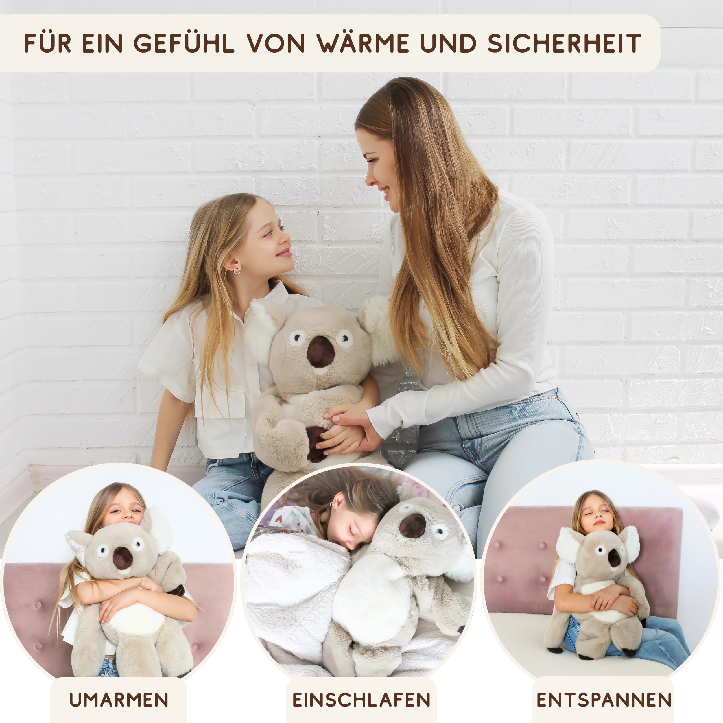 DRACA Weighted Stuffed Animal przytulanka ciężarowa 2,3 kg | Zwierzęta ciężarowe dla dzieci Anxiety Toy Weighted Plush | waga przytulanka | przytulanka dla dorosłych i dzieci | koala przytulanka