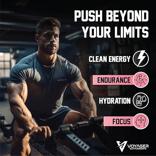 Miniatura 8 de Voyager Pre-Workout Planet Punch - Polvo sin creatina con L-citrulina, beta-alanina, cafeína - Apoya energía, resistencia y concentración - 30