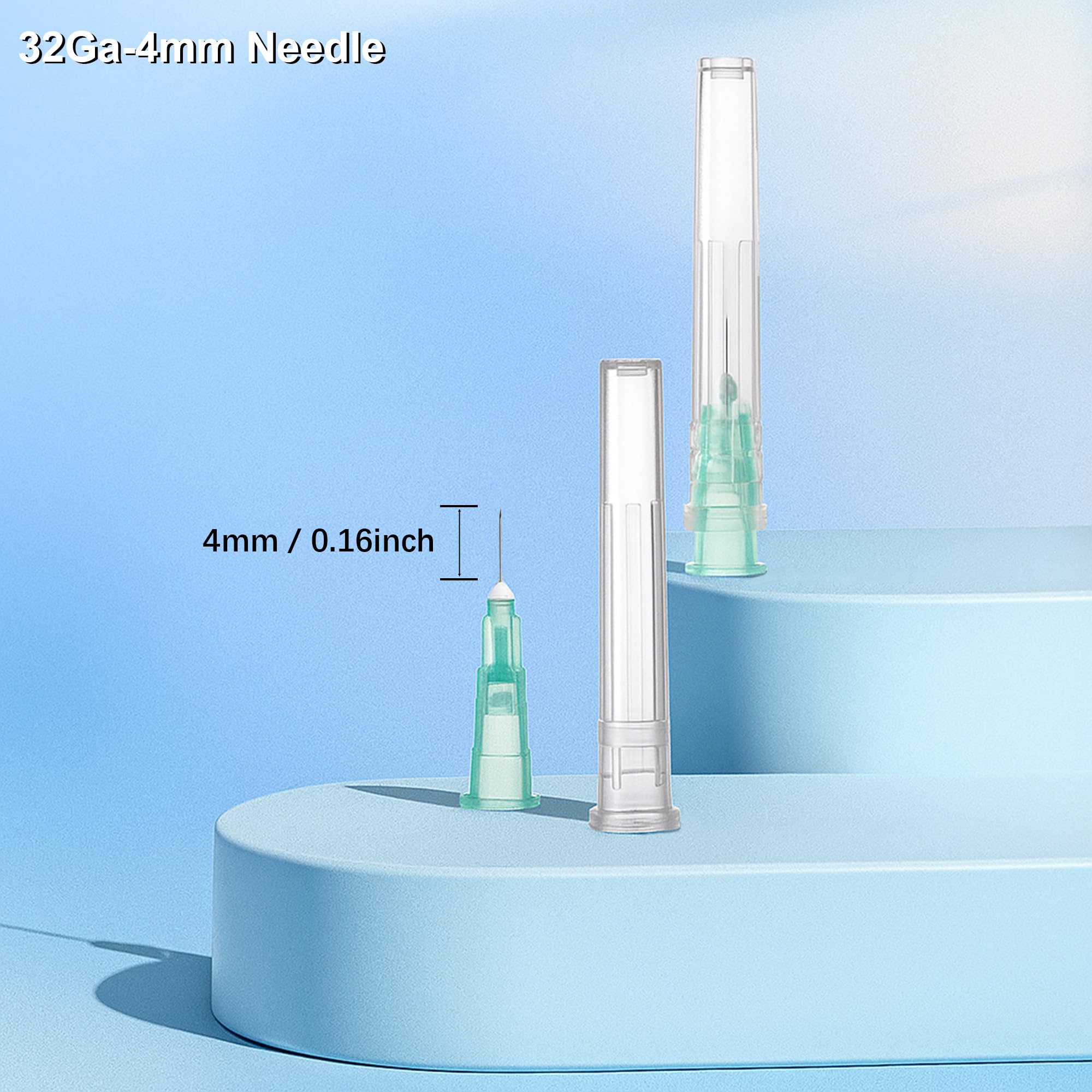 32G Disposable Luer Lock Accessories 4/25in (4mm) Needle, Individually Sterile Sealed, Pack of 100 — Amazon image 4