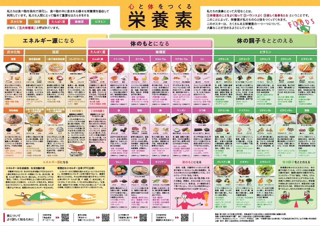 女子栄養大学監修ポスター『心と体をつくる栄養素』A1判