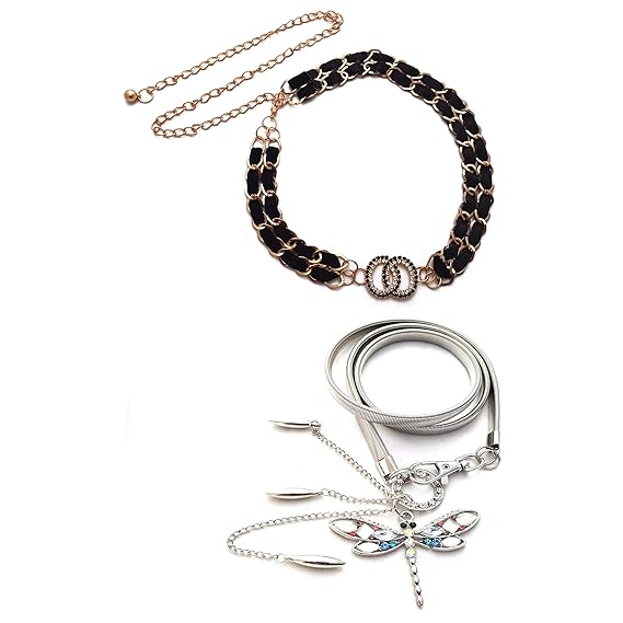 Vritraz Women And Girl Fashion Metal Stretchable Gold Plated Belly Chain Waist Belt Jewellery Gift kamarbnd Waistband