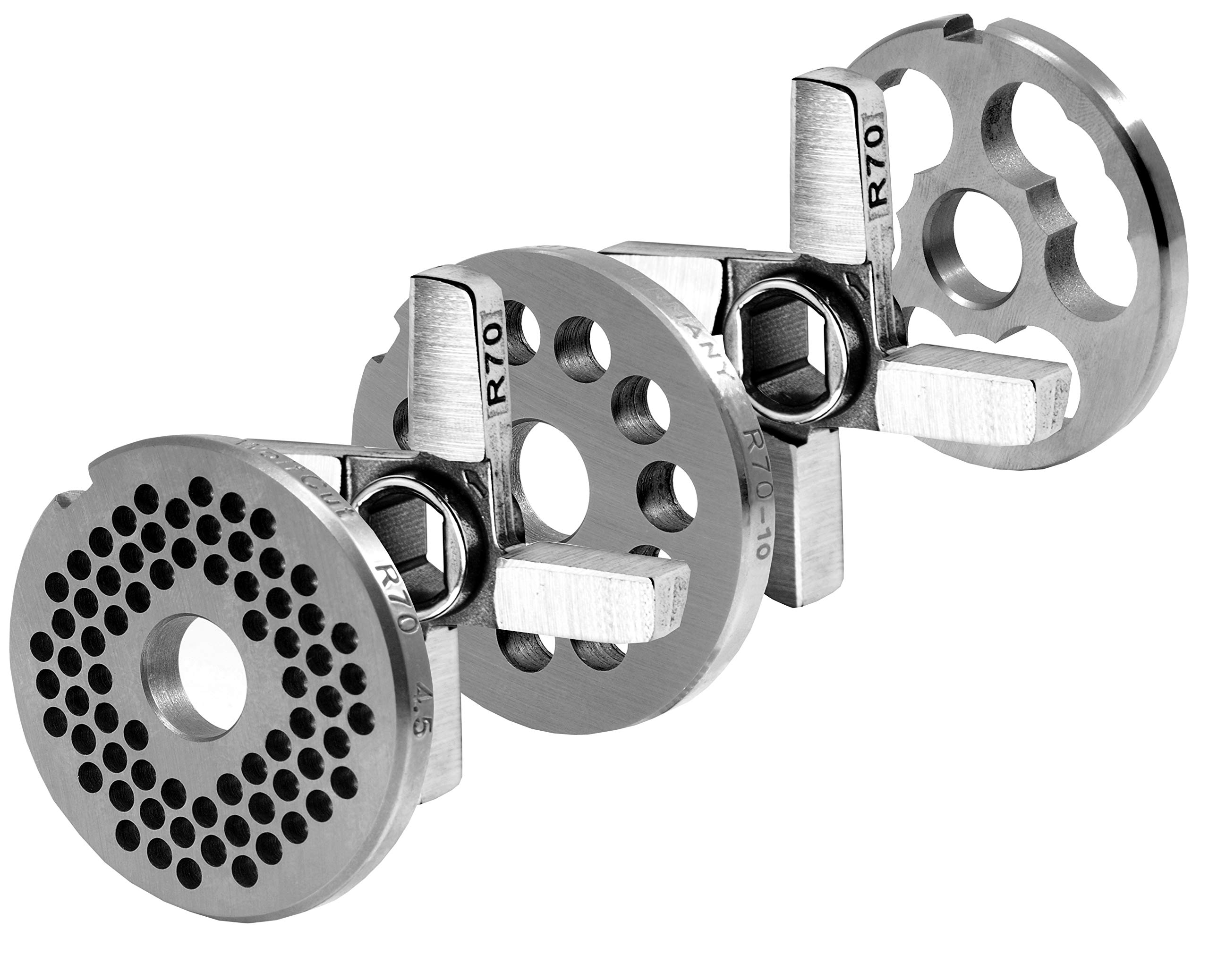 WolfCut R70 foro Croce Kit dischi foro 4,5 mm + 10 mm + 2 coltelli + 1 maschio conico SISTEMA Unger in acciaio per utensili