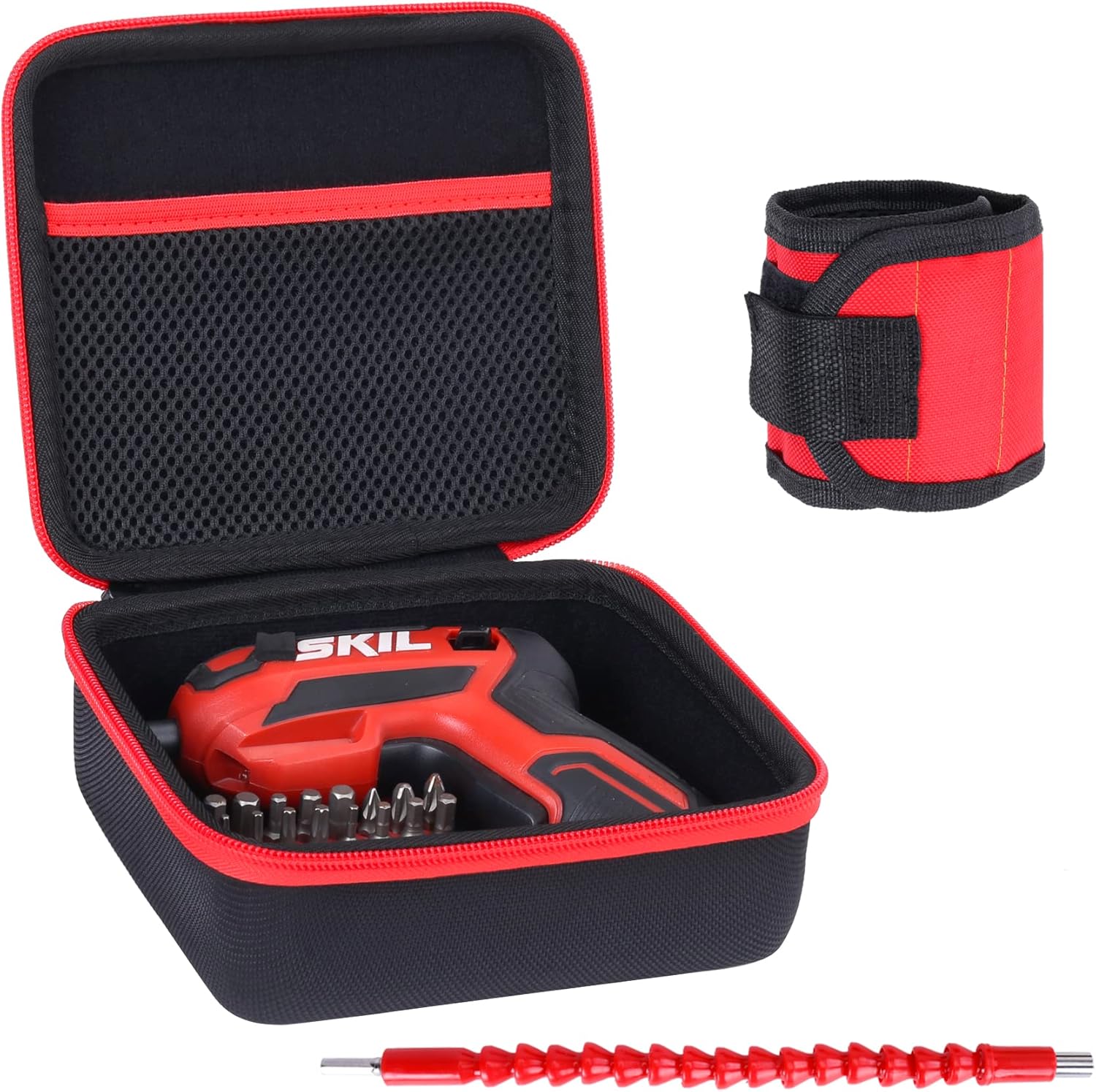Aenllosi Hard Carrying Case Compatible with SKIL Rechargeable 4V Cordless Screwdriver with Magnetic Wristband and Flex Hex Shaft (for SD561801)（Case Only)