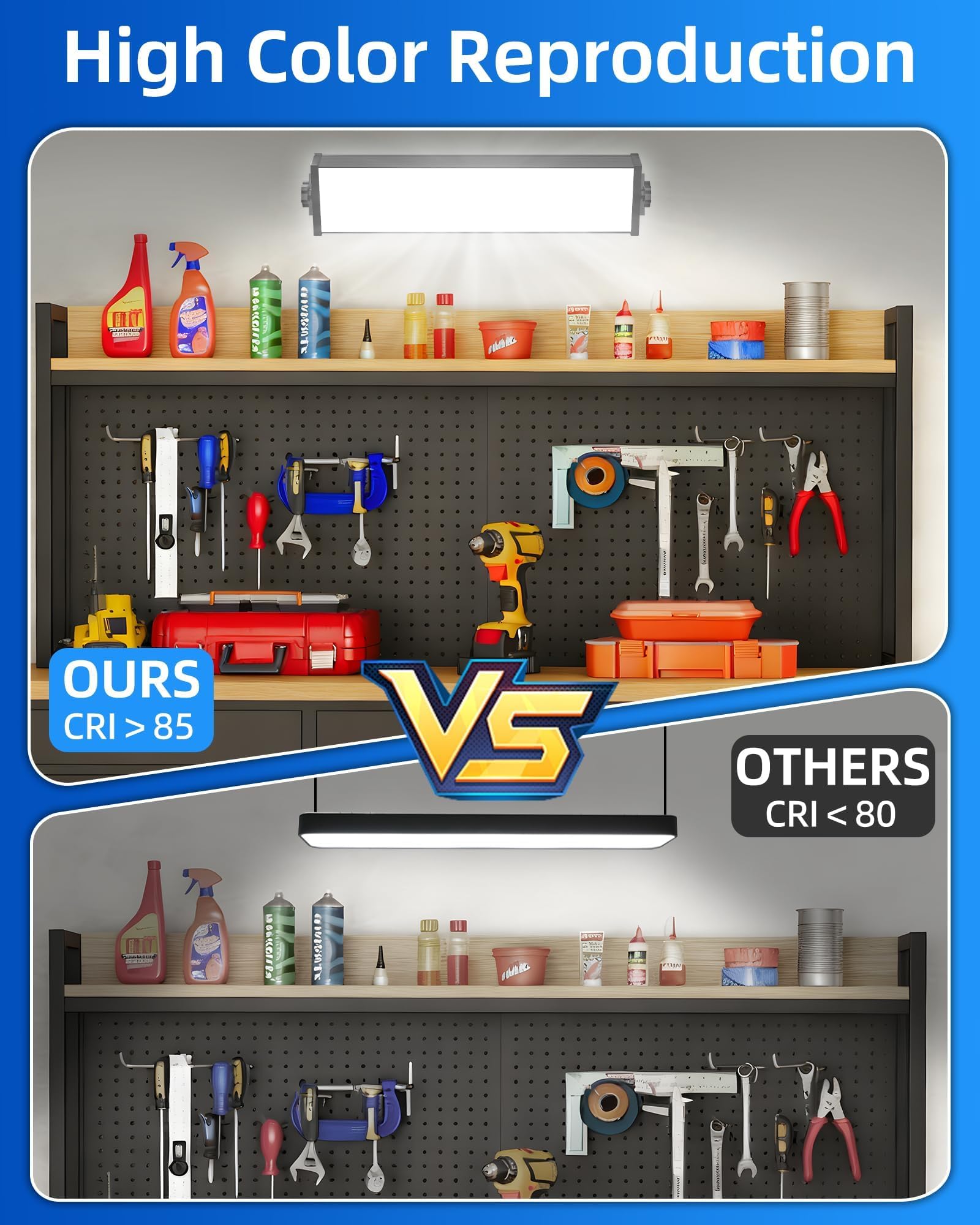 100W 2 Pack LED Shop Light 12000LM 5000K Daylight White Plug in Garage Lights with 6FT Power Cord — view 4