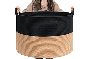 INDRESSME XXXLarge Natural Cotton Rope Woven Gym Basket