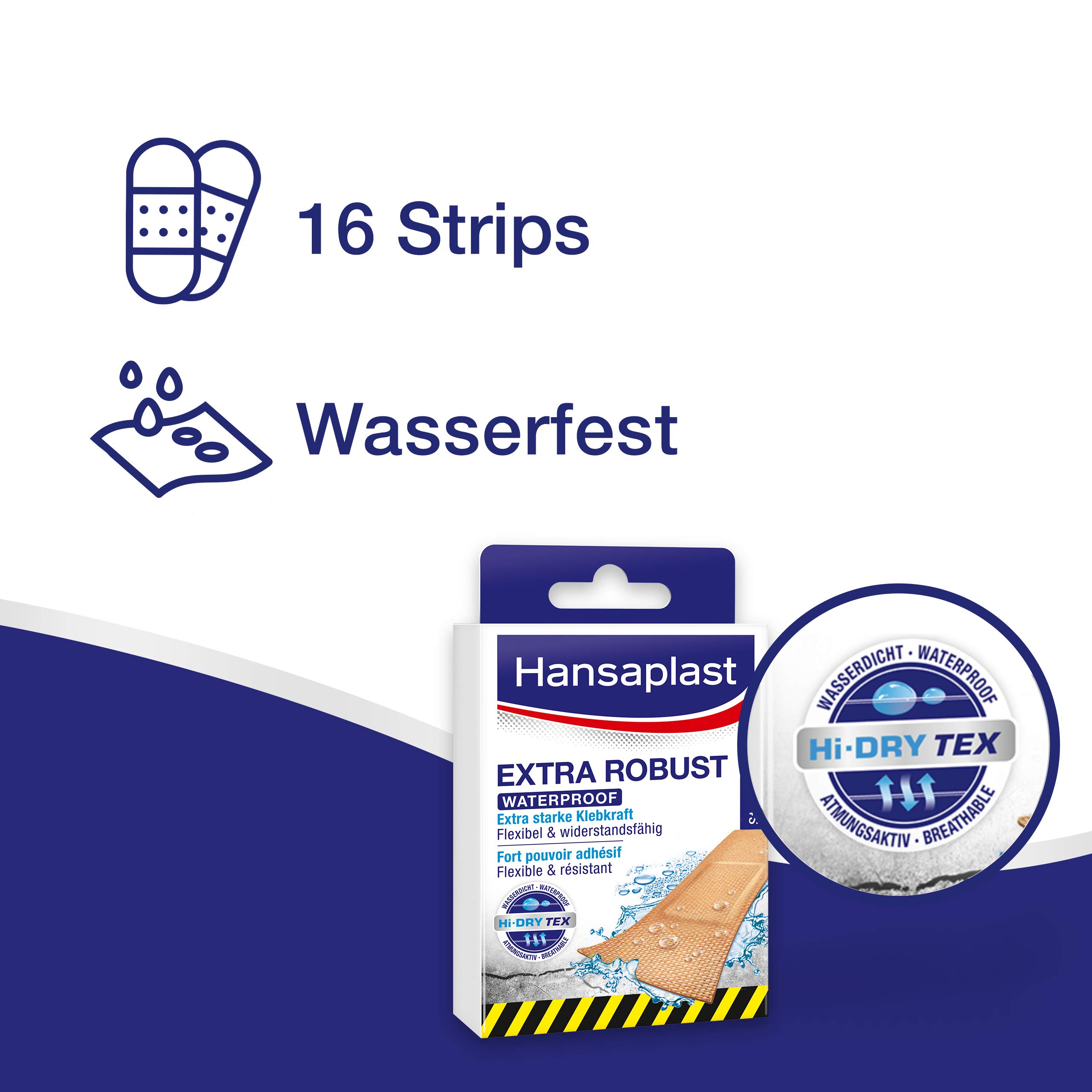 5x Hansaplast Extra Robust 16 Strips - B082VPWVG8 | Packung (16 Stück)