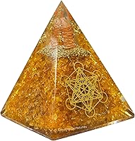 Vista 31 de Amazing Gemstone Organite Orgone Pyramid Extra Large 95MM - Orgone Energy Pyramid with Evil Eye, Hematite, Tiger Eye,Black Obsidian Crystals&Healing