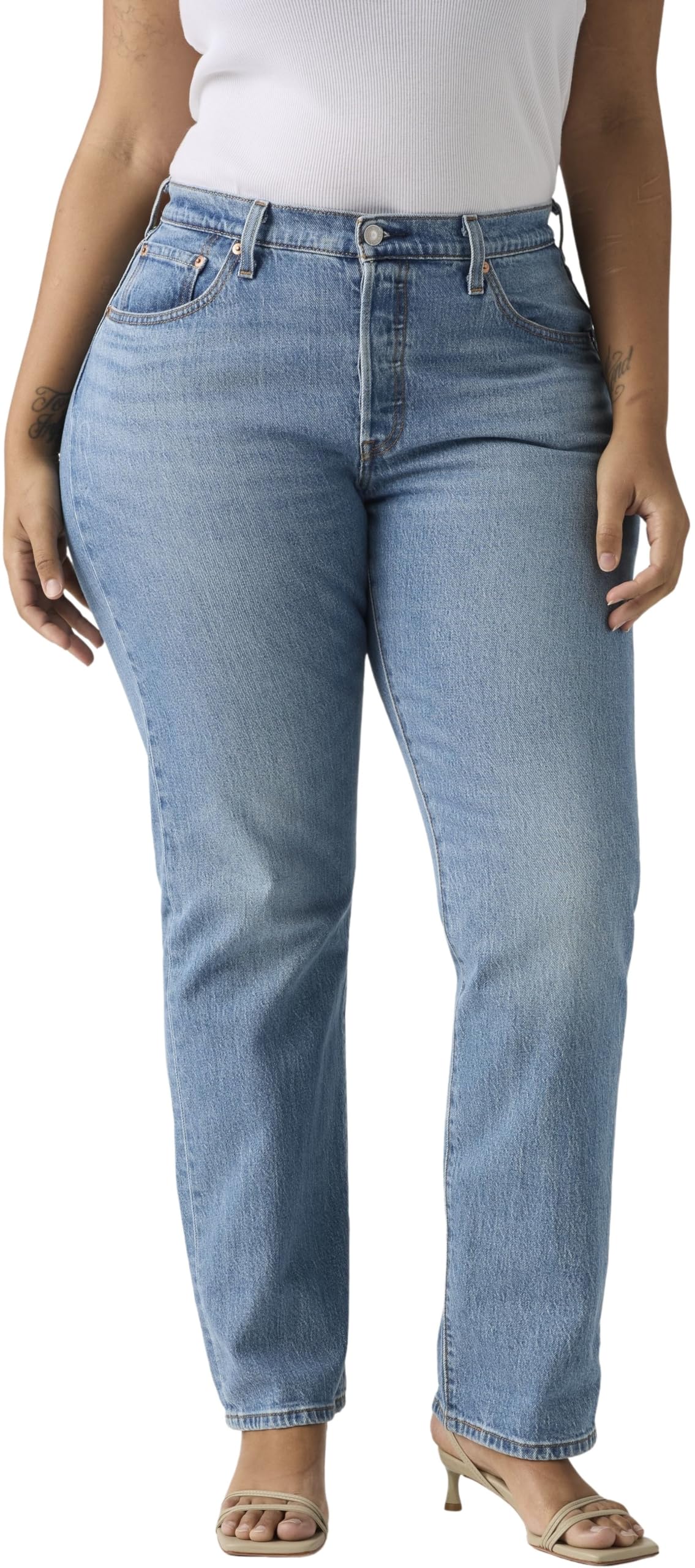 Levi's Women's Jeans 501 Curve High Rise, Straight Fit, Blue (Lucid Dream), W25/L30
