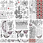 JEEFONNA 22 Sheets Halloween Temporary Tattoos, Perfect Halloween Joker Face Tattoos for Costumes, Halloween Party Accessories and Cosplay (Mixed\'s)
