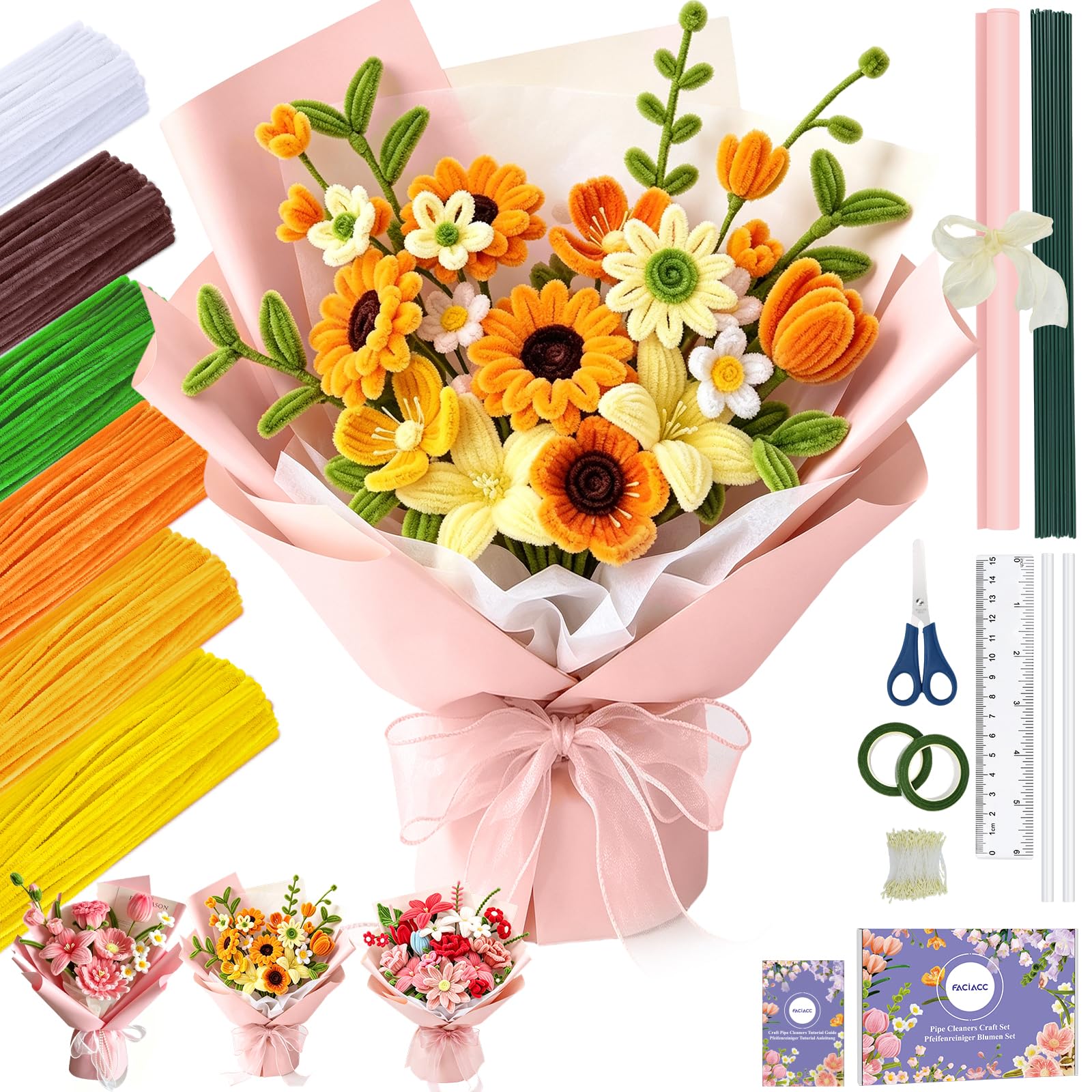 FACIACC Pfeifenreiniger Blumen Set