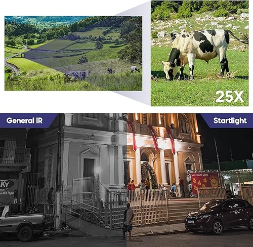 Miniatura 3 de VIKVIZ Cámara IP PTZ POE+ AI 2023 de 8 MP con zoom de inclinación panorámica (óptica 25x motorizada) Domo ultra velocidad (240s), seguimiento