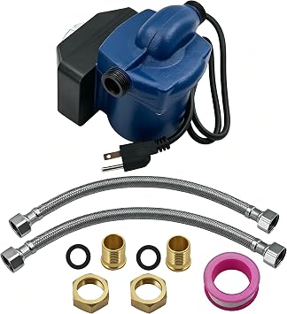115V Hot Water Circulation/Recirculating Pump with Timer,3-Speed Circulator Pump, Max.Q/H :8.4GPM/16.7FT,Silent Operation for Domestic Water Heater,Heating,Solar System,Easy Install Kit Included