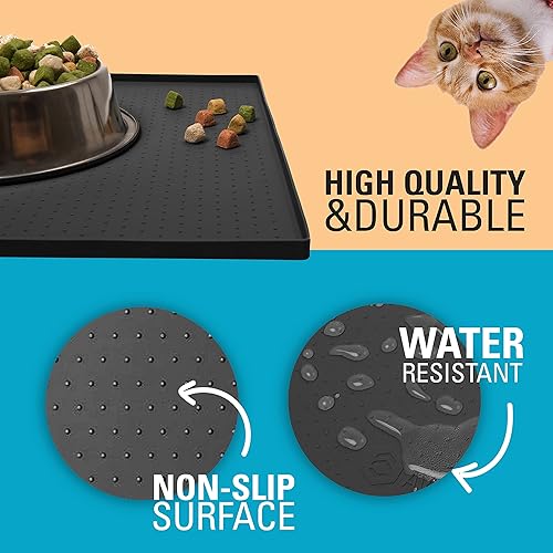 Miniatura 6 de Tapete de silicona impermeable con borde elevado sin BPA, apto para lavavajillas, 23 x 15 pulgadas, apto para lavavajillas, contiene derrames y