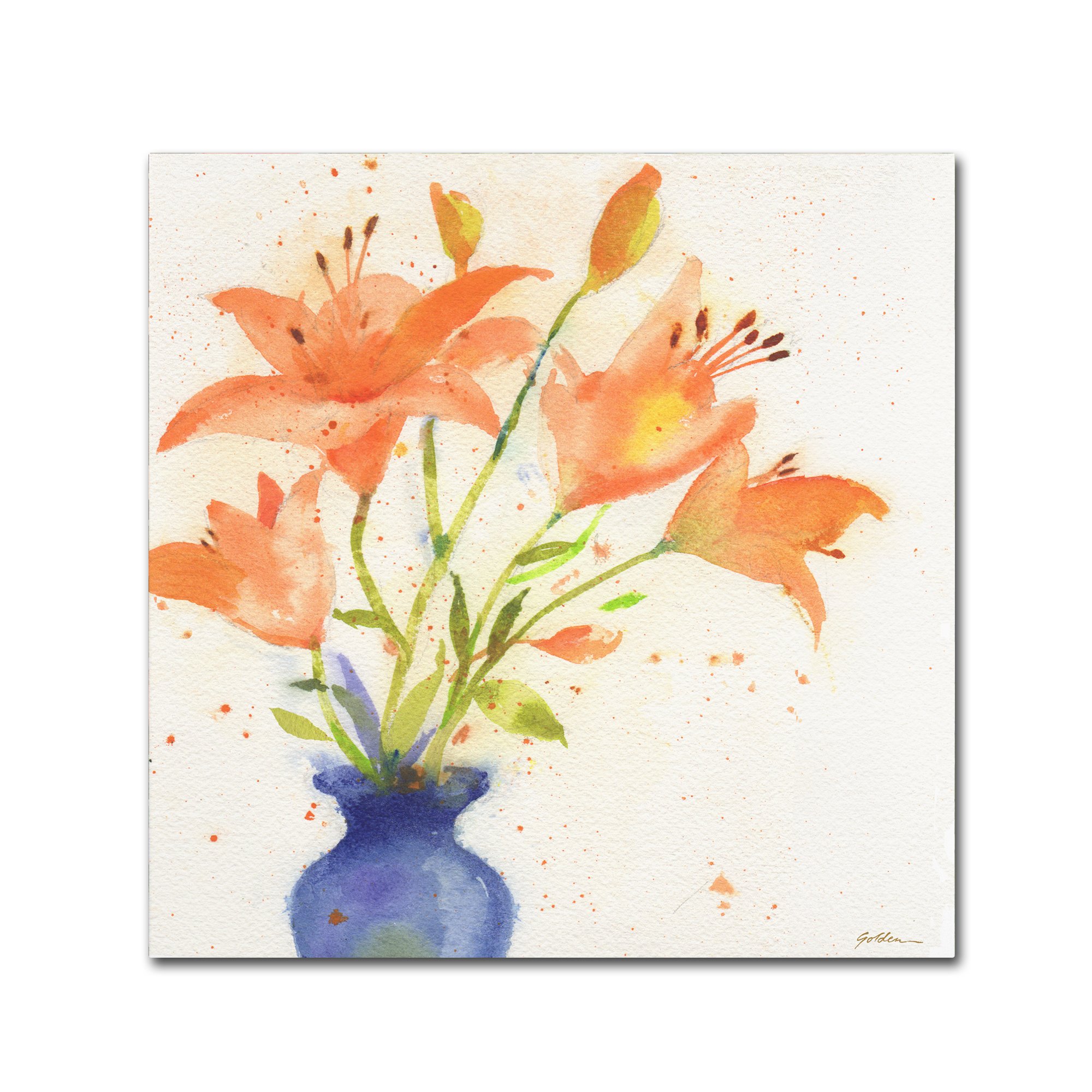 Trademark Fine Art Tiger Lily Bouquet by Sheila Golden, 14x14-Inch Canvas Wall Art