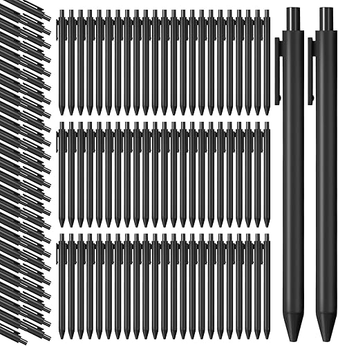 100 bolígrafos retráctiles y cómodos para baby shower, bonitos y elegantes bolígrafos de tinta negra, bonitos suministros escolares en punta media