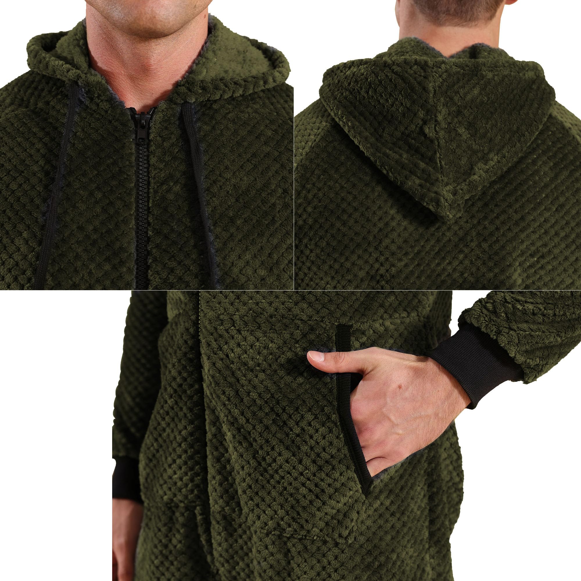 Męski kombinezon Onesie polarowy wzór kratki kombinezon piżama z długim rękawem, jednoczęściowy, zimowy kombinezon termiczny, kombinezon do spania, bielizna nocna
