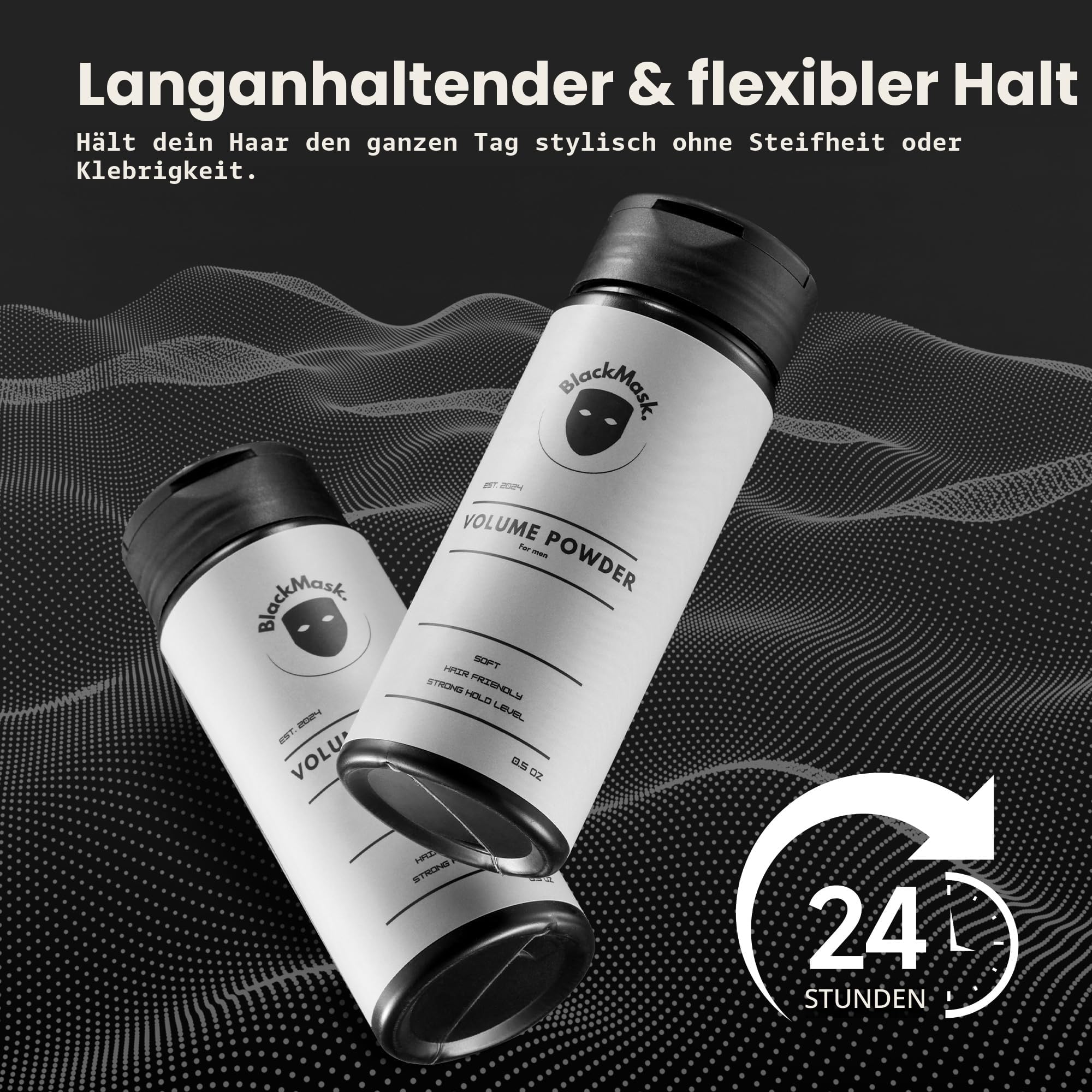 BlackMask Texture Powder for Men, Easy to Apply - Instantly Adds Texture & Volumen, All-Natural Ingredients, Strong Hold, Hair Powder for Men