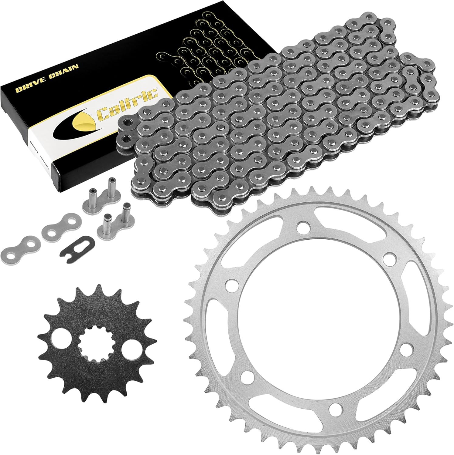 Caltric Drive Chain and Sprockets Kit Compatible With Kawasaki ZX1100D Ninja ZX-11 1993-2001