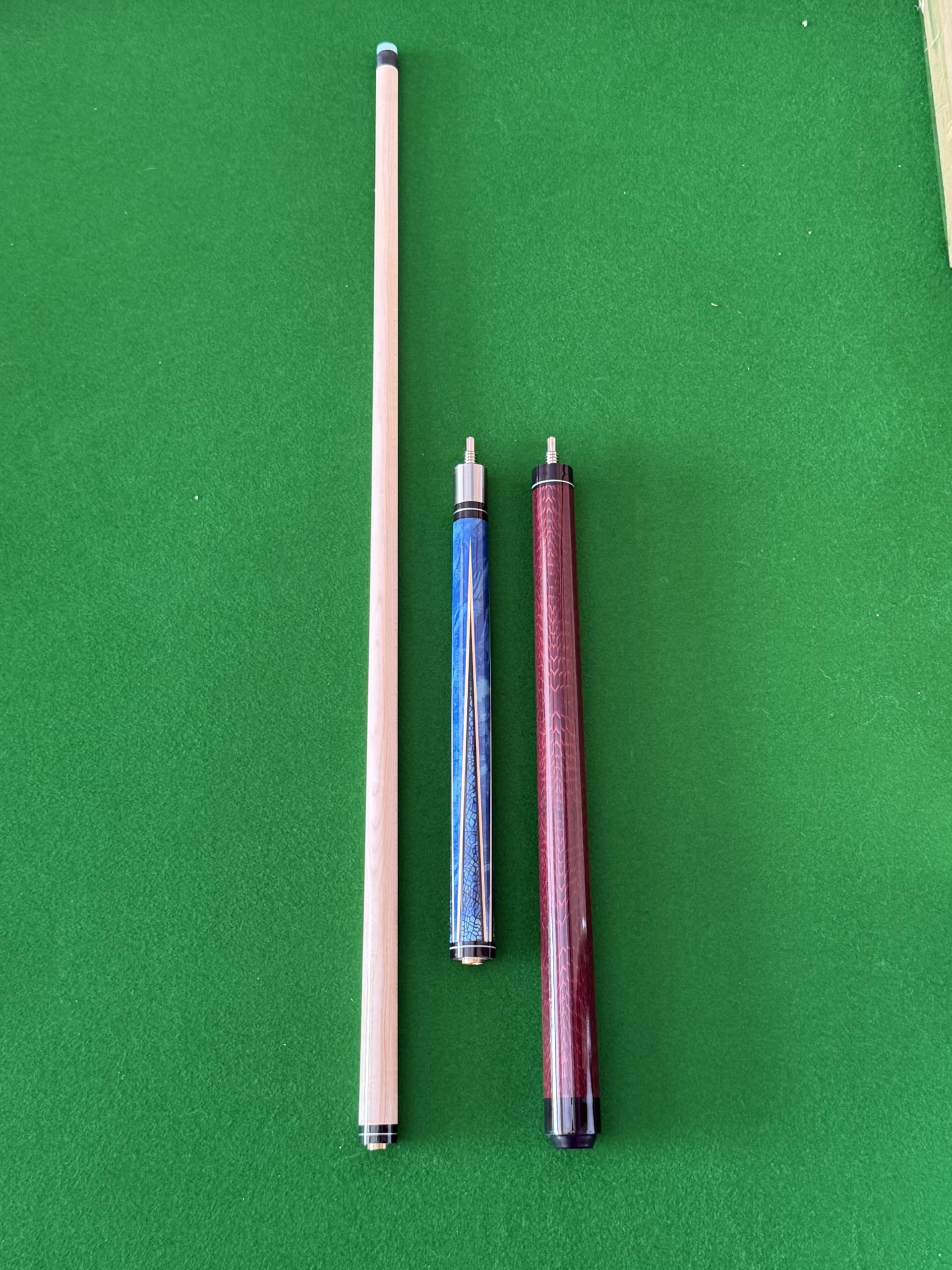 Heavy Hitter Jump Break Cue, 23oz~25oz 14mm Bakelite Tip 3 Piece Pool Cue for Effortless Jumps (A)