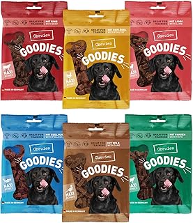 Chewies Training Maxi Snacks Dog Treats Tasting Package - Healthy Dog Treats without Sugar, Ideal as Reward & Motivation in Dog Training, Made in Germany (6 x 200 g) product image