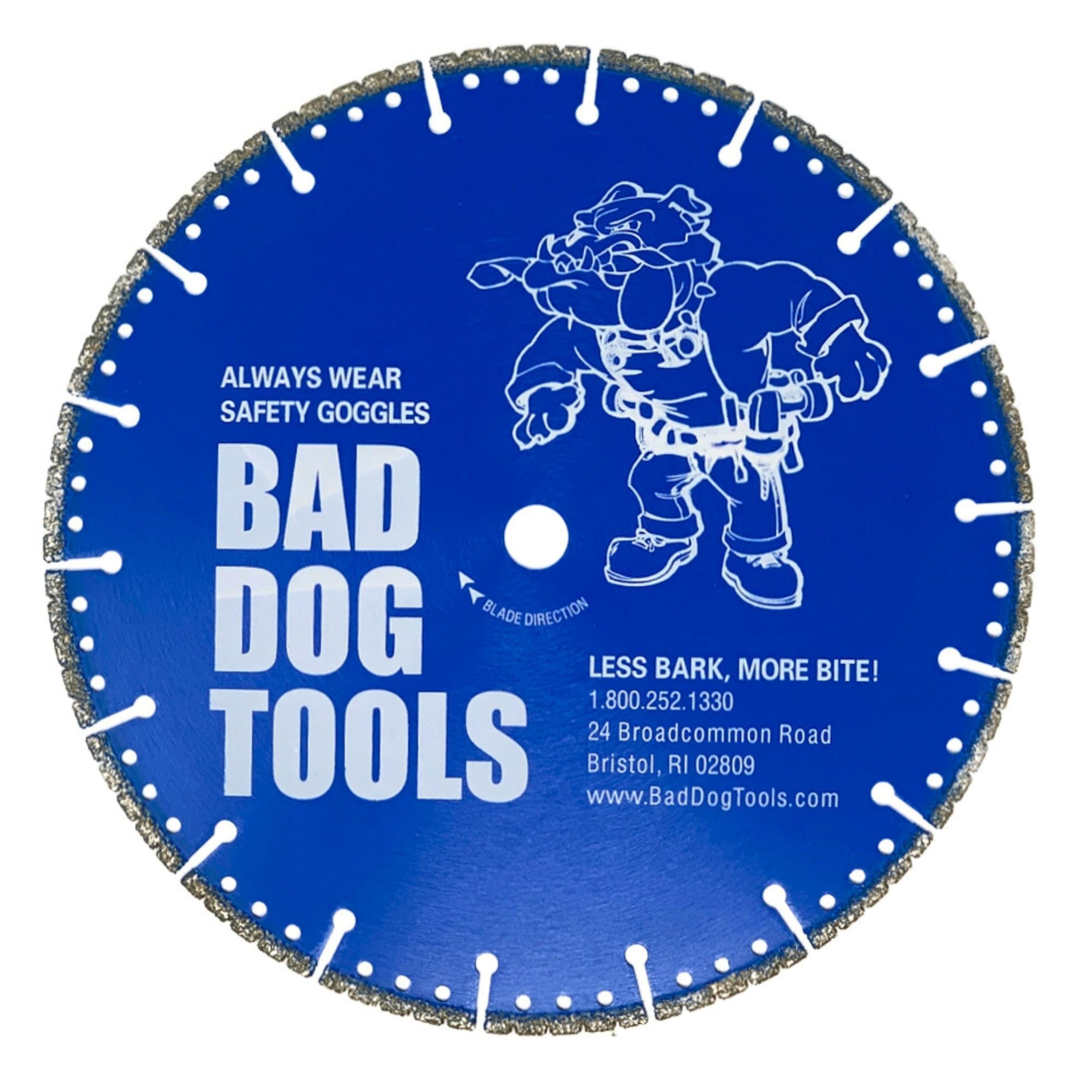 Bad Dog Tools 10” Diamond Cut Off Wheel for Miter Saw or Cut-Off Saw. Slice Through Everything but Wood: Use on Ferrous Metals, Masonry, Fiberglass & More.