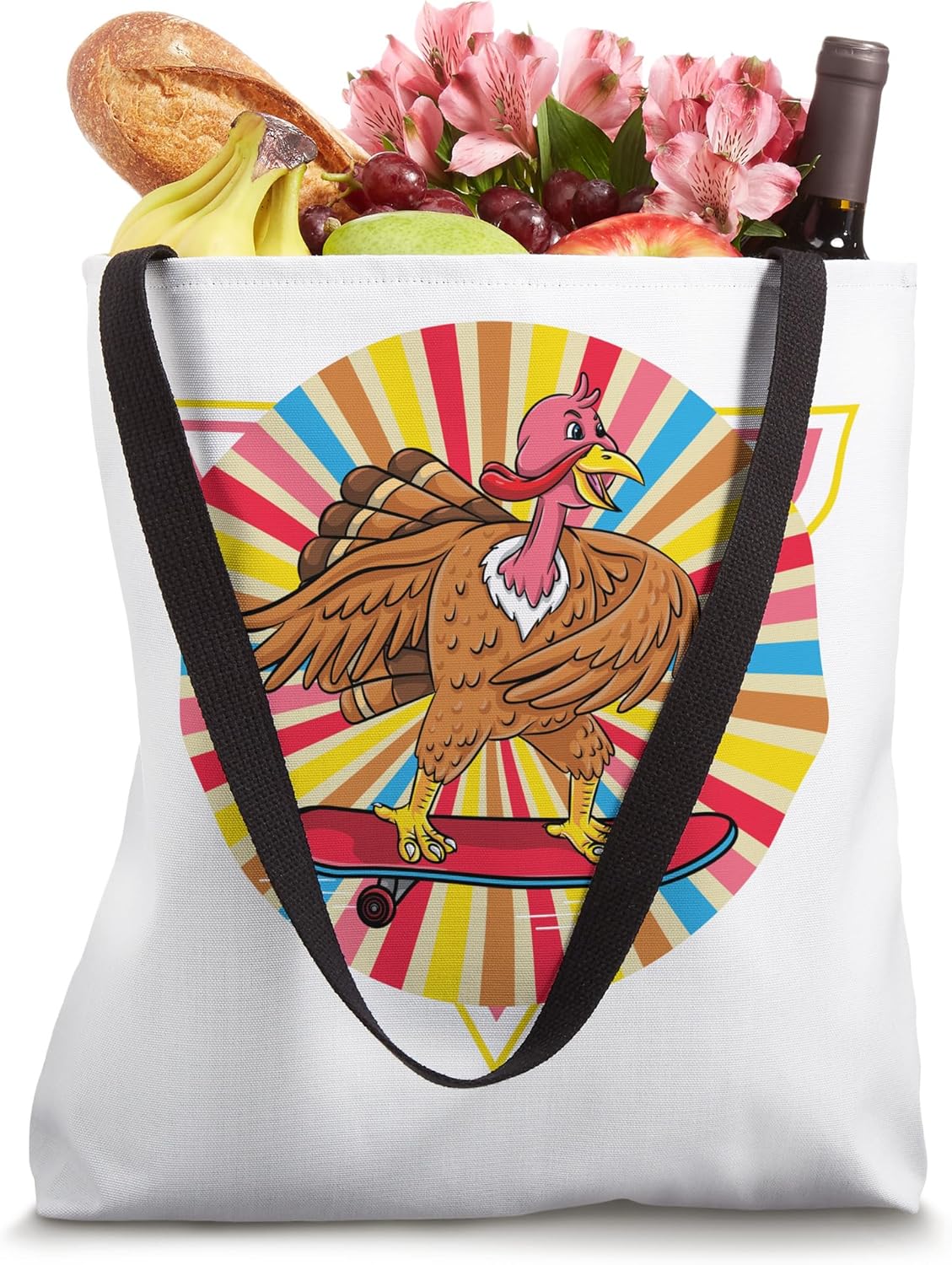 Turkey Skateboarding Vintage Tote Bag