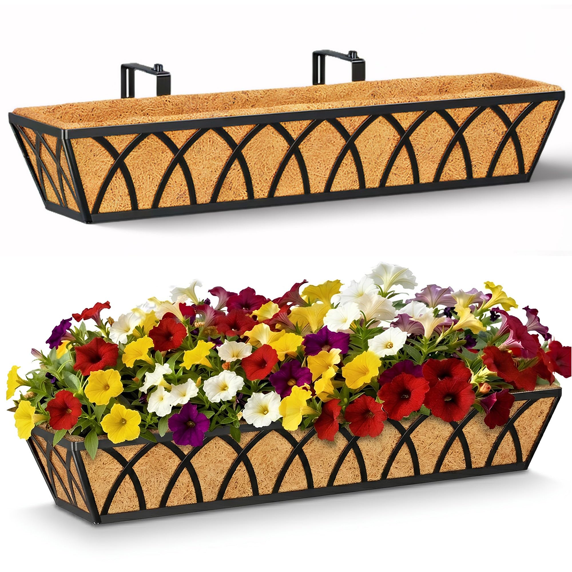 LAWYAMAI 30-Inch 2-Pack Railing Planter