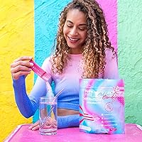 Vista 2 de HydroMATE - Electrolitos en polvo sin azúcar, algodón de azúcar, 30 paquetes de hidratación instantánea con vitamina C para aumentar la energía