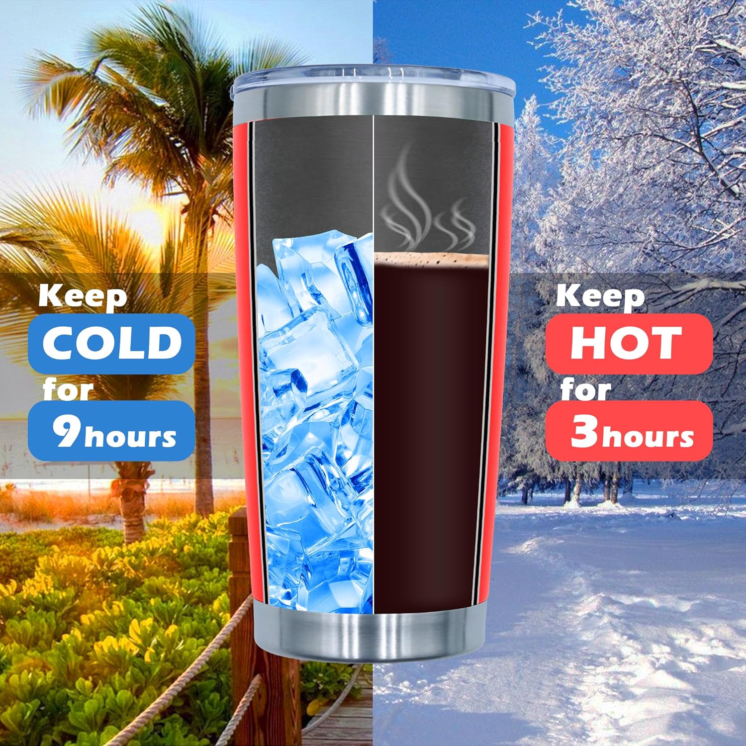 20oz Tumbler Bulk Stainless Steel Tumblers with Lid Vacuum Insulated Double Wall Travel Coffee Mug Powder Coated Tumbler Cup for Hot and Cold Drinks(Red, 12 pack) - Image 4