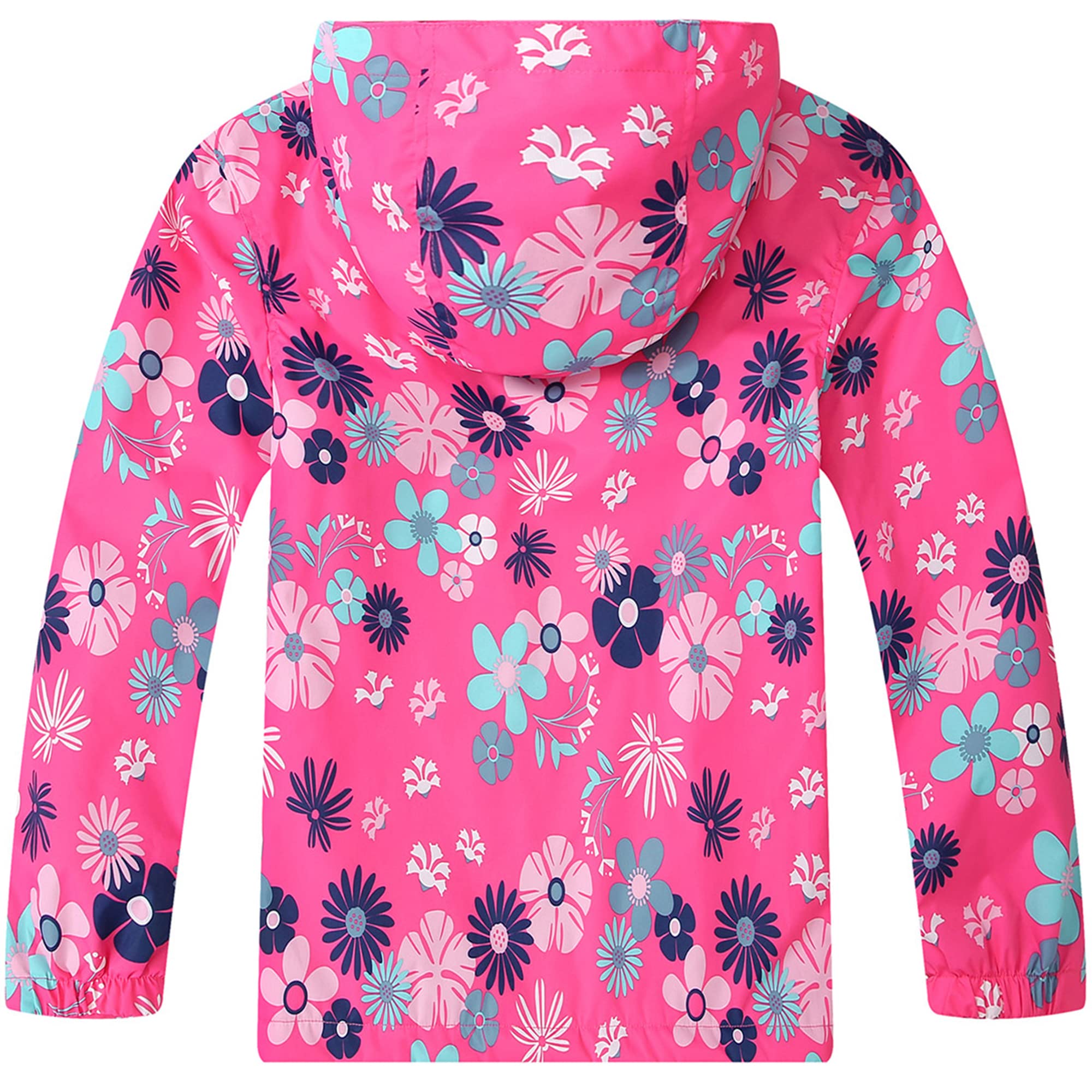 Fewlby Giacca Impermeabile con Cappuccio, Bambini Giacca a Vento Impermeabile con Cappuccio Cappotto Foderato in Pile Ragazze Capispalla, 6-7 Anni