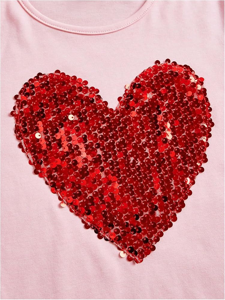 Amazon.com: OYOANGLE Girl's Sequin Sparkle Heart Pattern