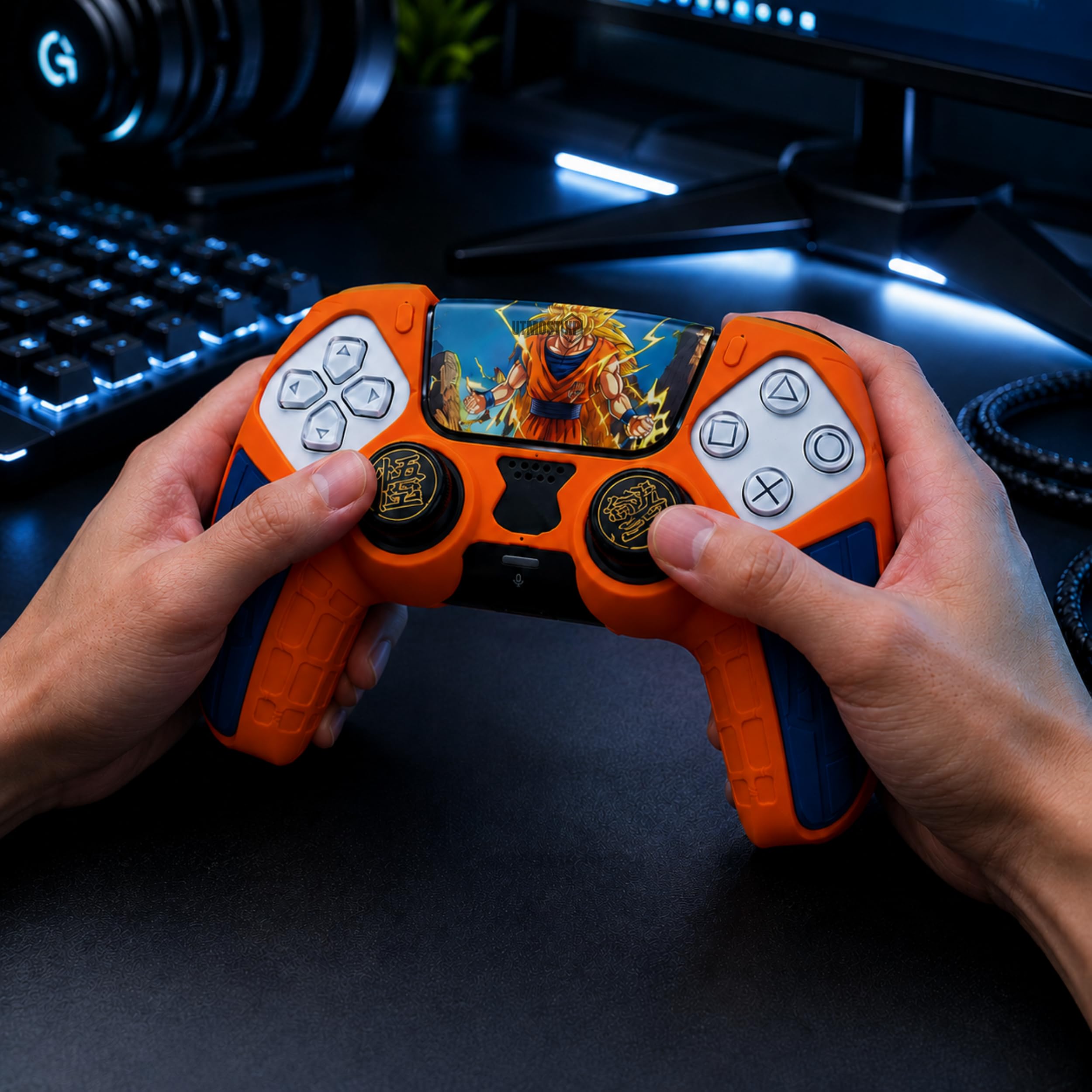 Housse Compatible avec Manette PS5, Silicone Doux et Confortable, Accessoires pour Manette Play 5, Accessoire Compatible avec Manette Originale Play 5 (Anime)