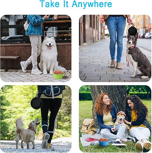 Miniatura 5 de PetBonus Paquete de 2 tazones plegables de silicona grandes para perros, 34 onzas  33.8 fl oz sin BPA, portátil, plegable, para mascotas, gatos,