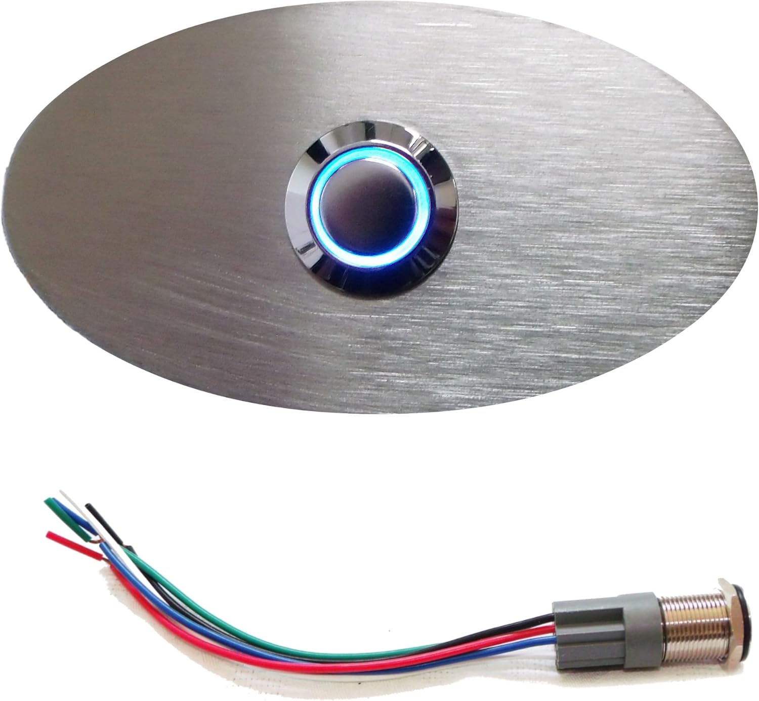 Anschluss Led Taster Klingel Mit 4 Kabel Eurosell Premium Klingelplatte Oval : Designer Edelstahl Klingelschild