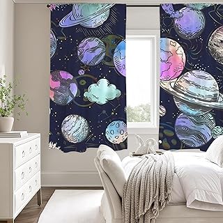 Imaginarium Depot Pastel Universe Blackout Drapes - Large Window Curtains, 52 x 63 in, One Size, Polyester, Rod Pocket, 2 Panel Count - Buy now