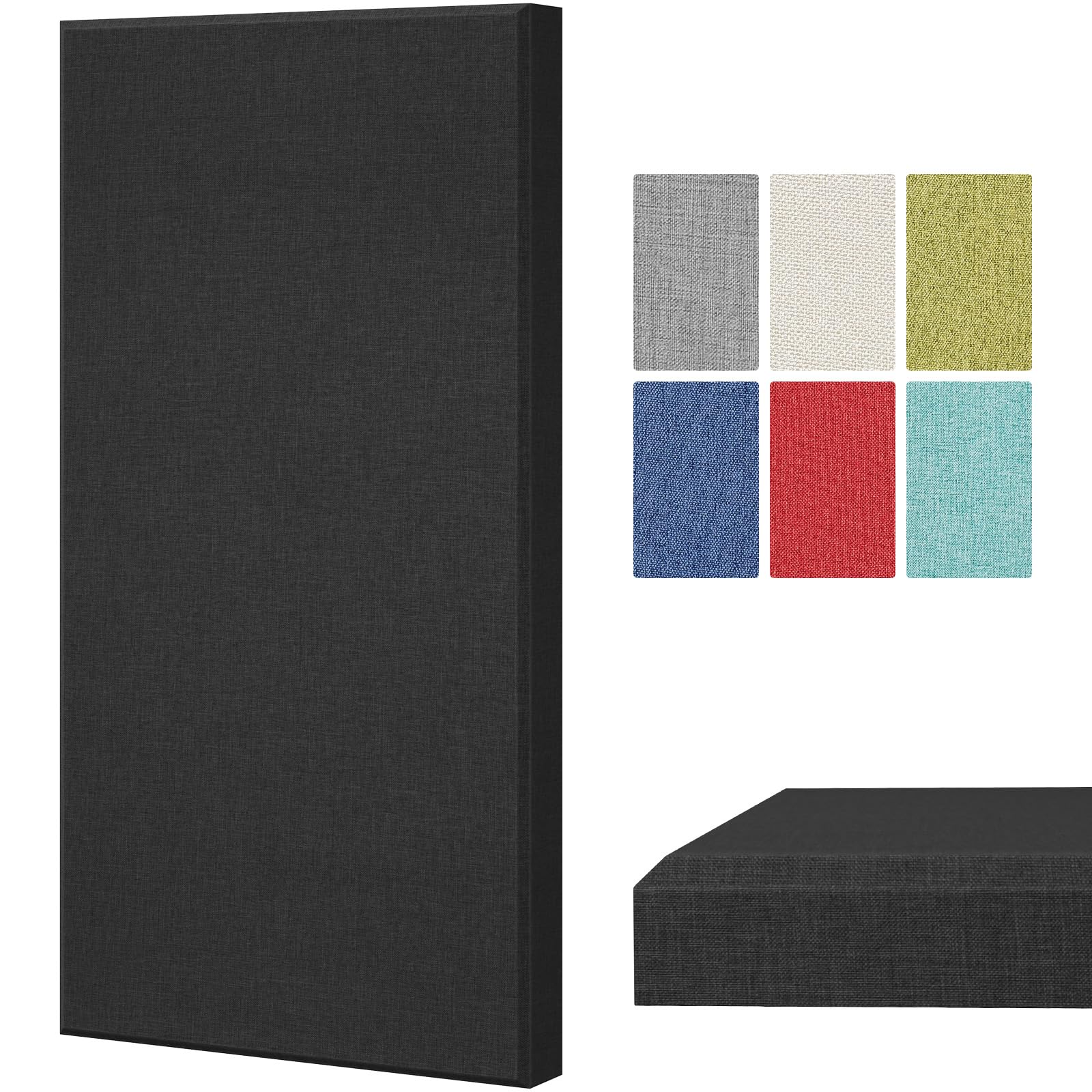 TONOR Paneles Acústicos de Fibra de Vidrio Grandes, 100x50x4cm Panele Insonorizante para Pared que Absorben el Sonido para la Decoración de Pared Interiores de Estudios, Salones, Teatros, Negro