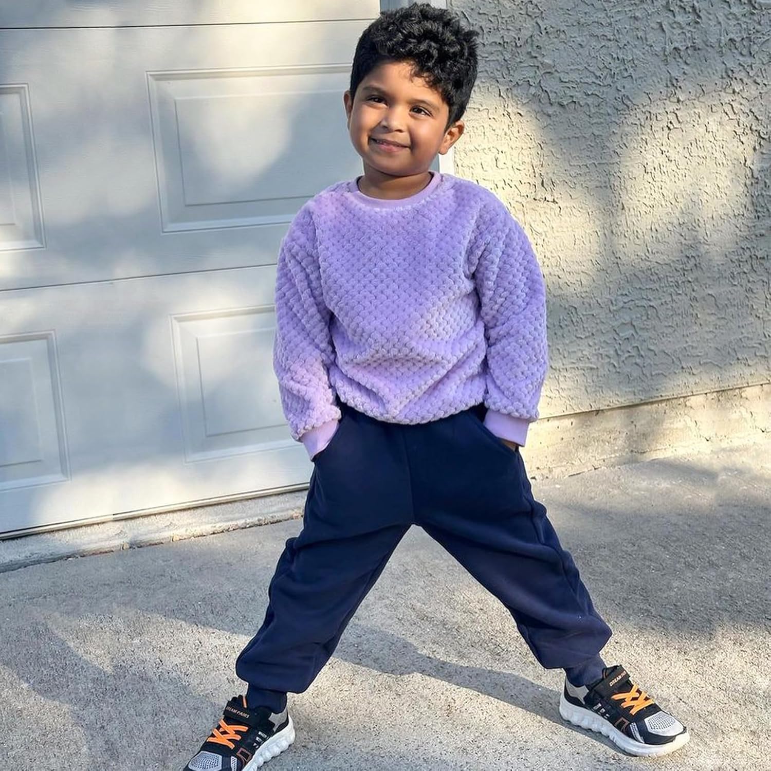 BIG ELEPHANT Boys Girls Fleece Lined Sweatpants, Winter Warm Soft Cotton Elastic Waist Kids Jogger Pants with Pockets - Image 3