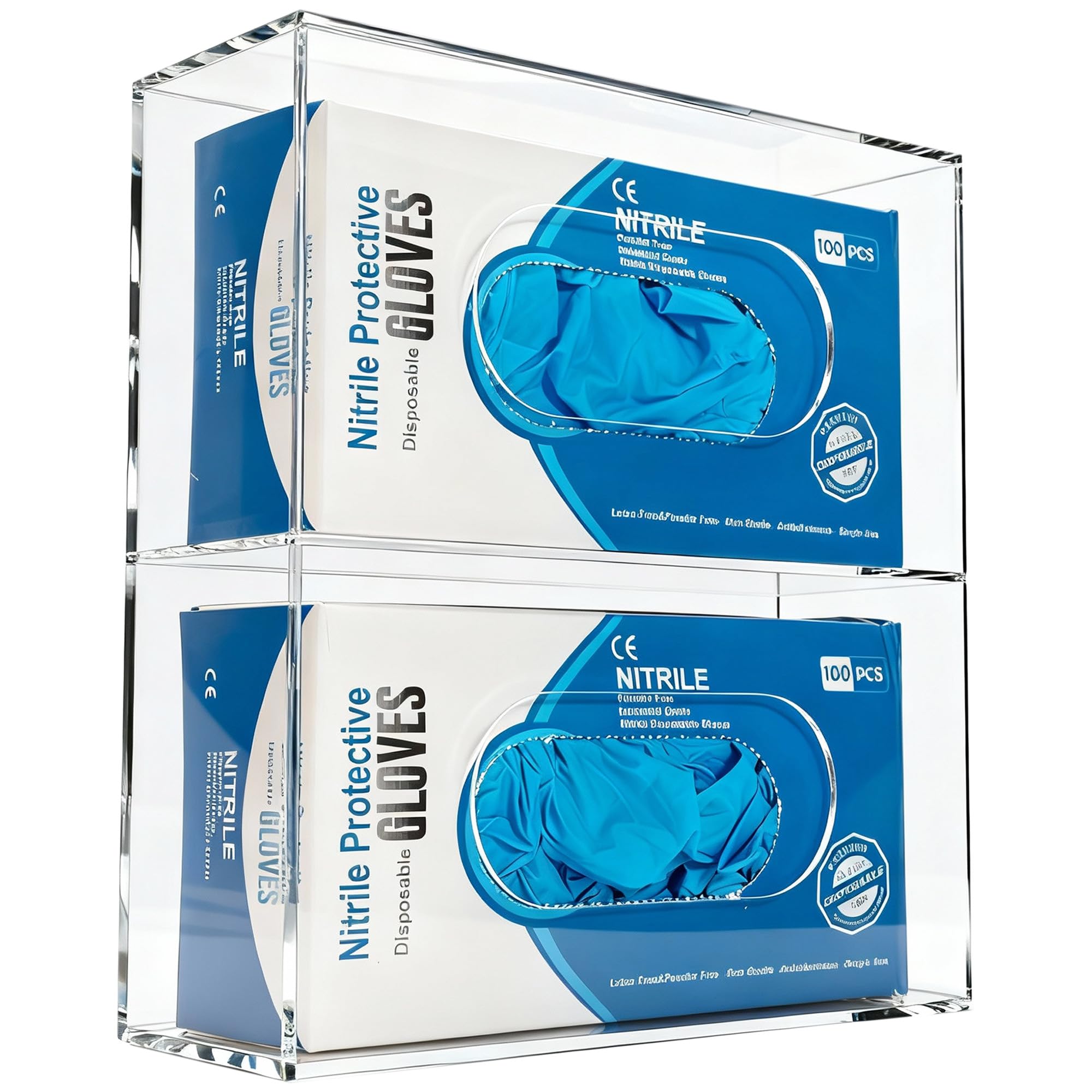 Inevibe Glove Box Holder Dispenser - Side Loaded Clear Acrylic - View #10