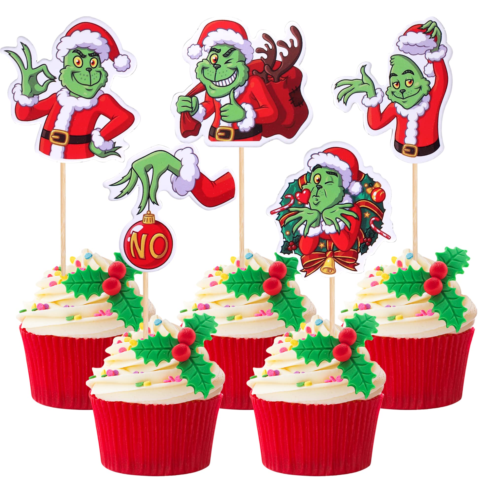 Grinch Cupcake Toppers